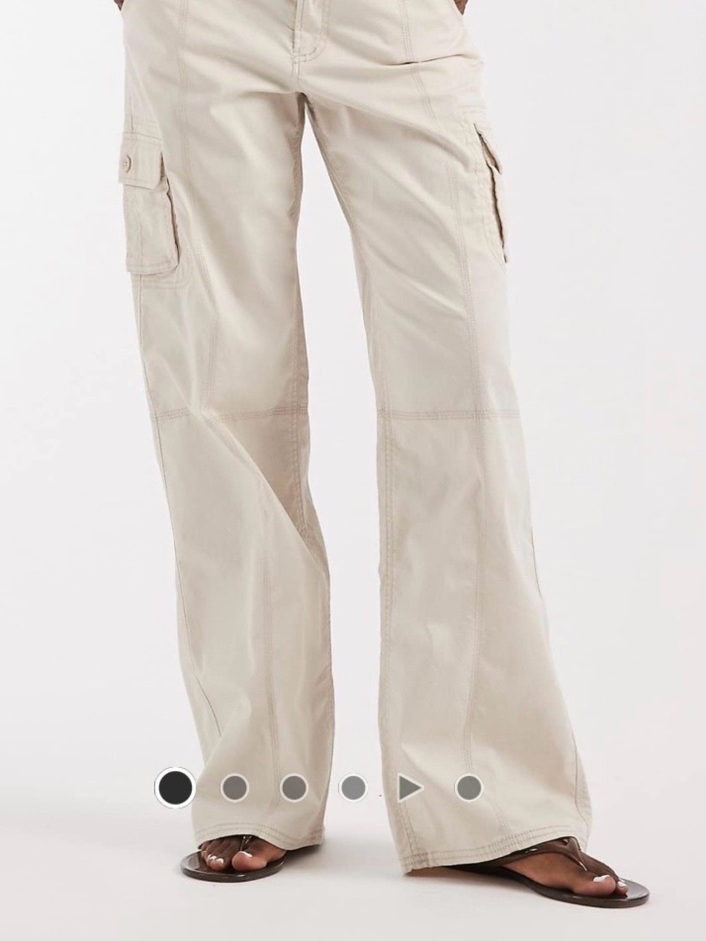 Hollister Light Beige Wide-Leg Cargo Pants